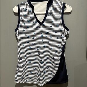 PGA Tour Tank Top with Navy and White Stripes